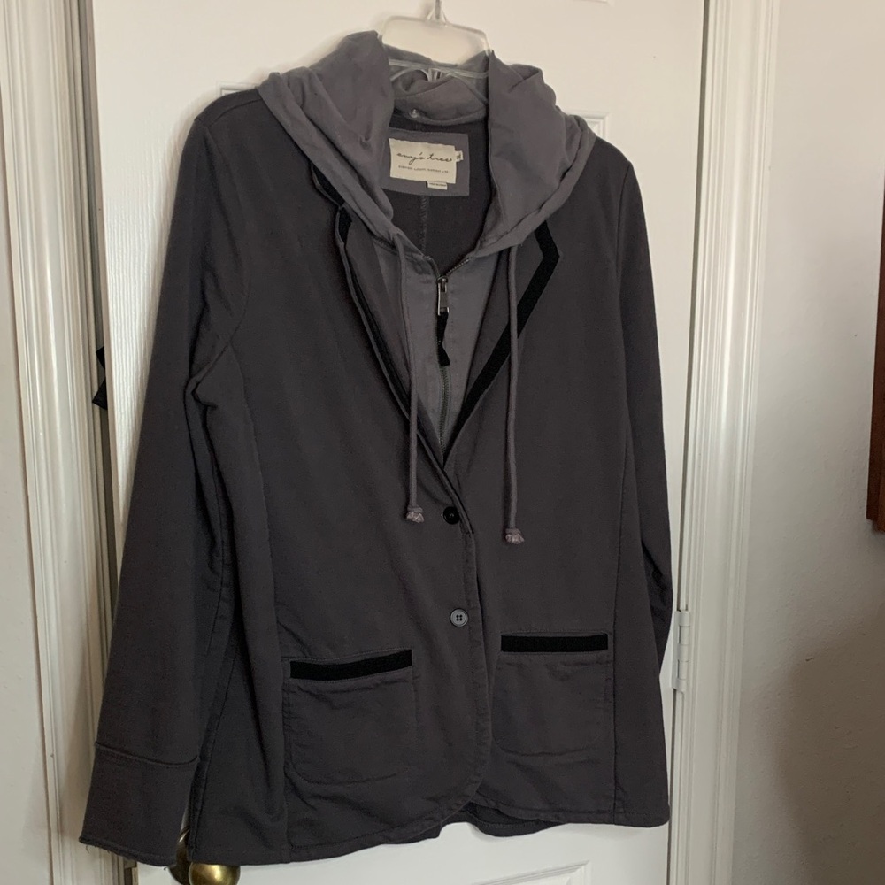Evy's Tree Charcoal Hooded Blazer